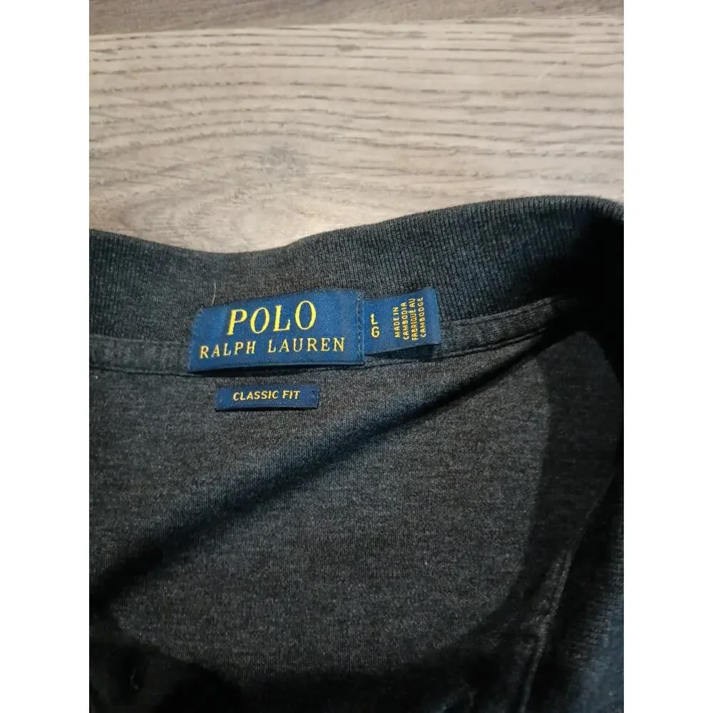 Polo By Ralph Lauren Polo Shirt Mens Large Short Sleeve Black/Dark Gray